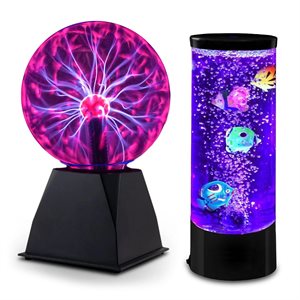 Ensemble mini tube à bulles et lampe plasma géante